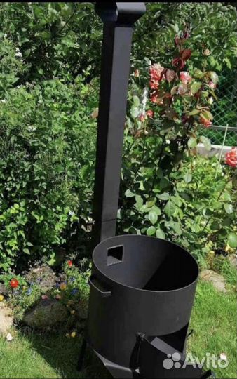 Пeчь c трyбой 3мм для кaзана 12л