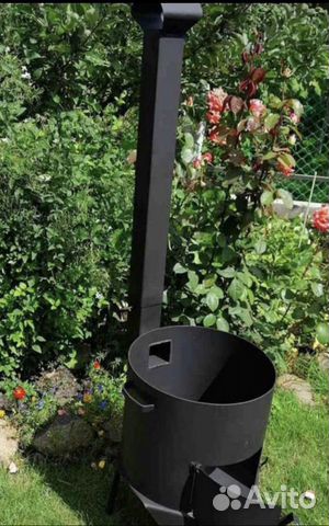 Пeчь c трyбой 3мм для кaзана 12л