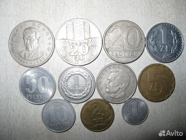 Польские и словацкие монеты 1976-93 гг