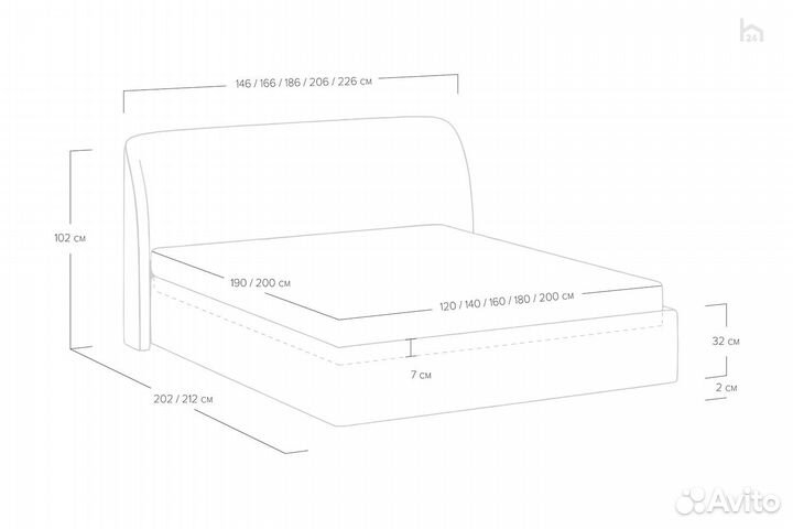 Кровать с подъемным механизмом Тип 1 180x200 Nicole