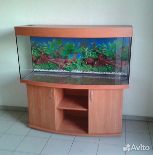 Аквариум300 полукруглый свет биофильтр тумба