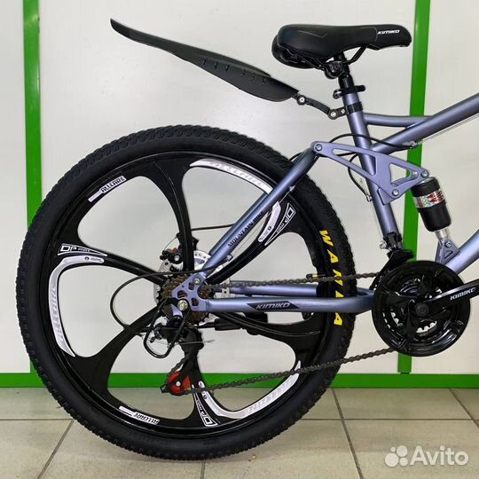 Велосипед с литыми дисками серый новый