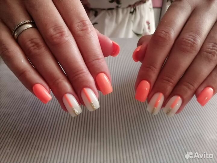 Маникюр Гель лак Наращивание