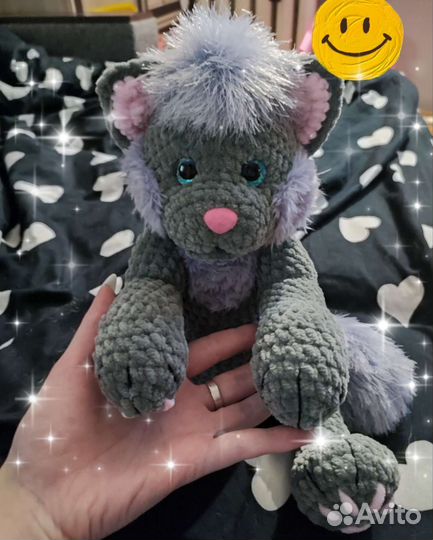 Вязаная игрушка кот