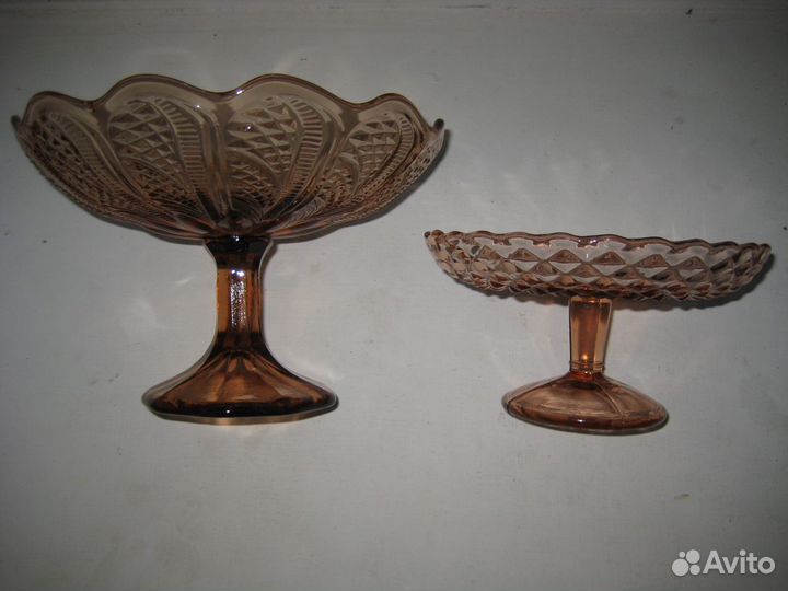 Фруктовницы карамельное стекло СССР