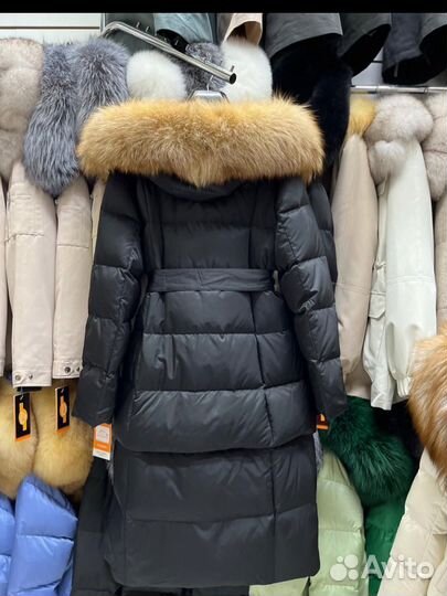 Пуховик трансформер с мехом лисы