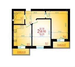 2-к. квартира, 58,9 м², 2/5 эт.
