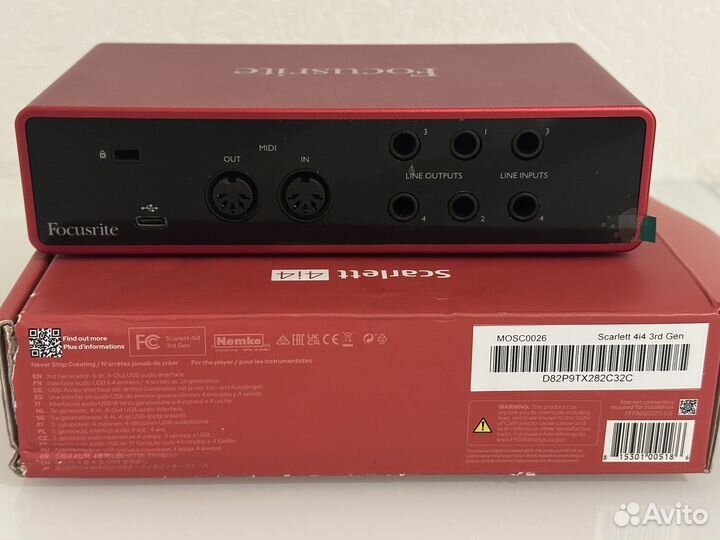 Звуковая карта focusrite scarlett 4i4 3rd gen