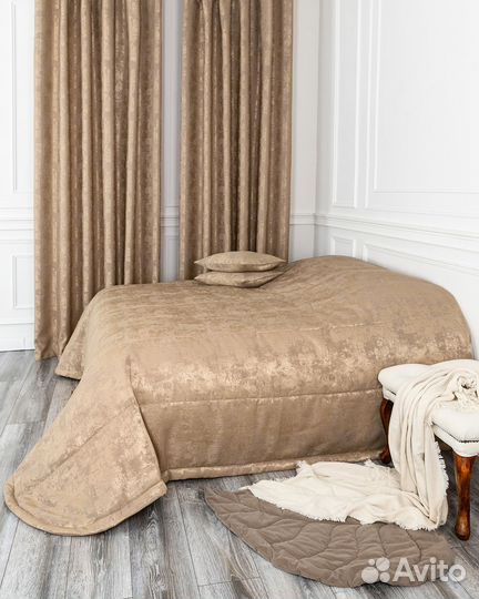 Мраморное покрывало Зарина бронза на диван
