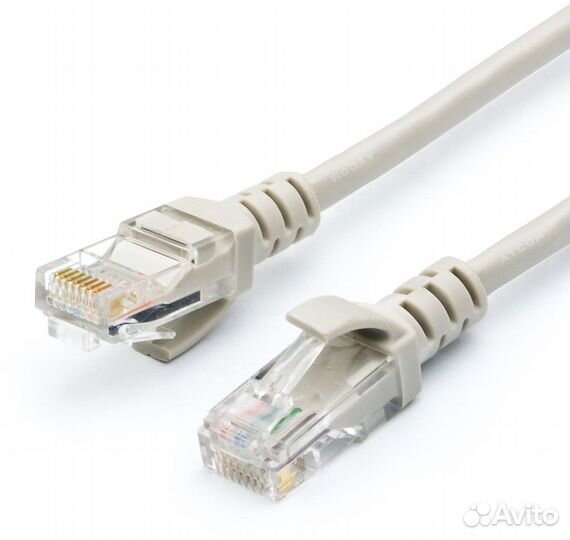 Патч-корд atcom UTP, 1м, литой, RJ45, cat.5e, 26 A