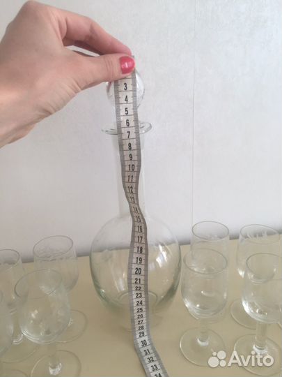 Штоф, рюмки, ваза СССР Алмазная грань 50-е годы