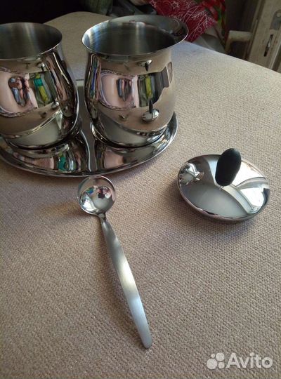 Набор Vinzer сахарница +ложка +молочник +поднос