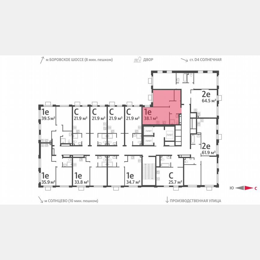 1-к. квартира, 38,1 м², 24/24 эт.