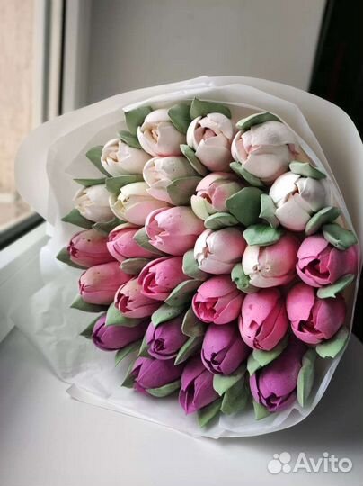 Зефирный букет тюльпаны