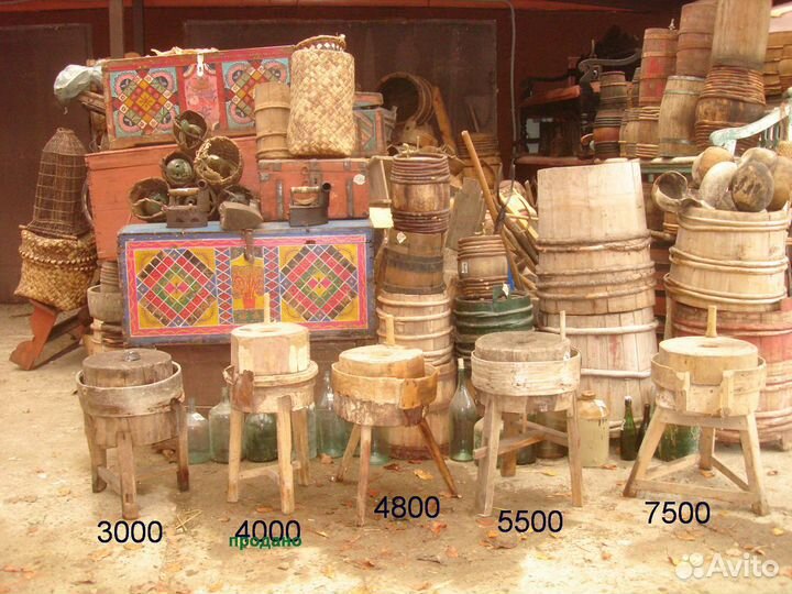 Жернова деревянные, ручная мельница. Жернов