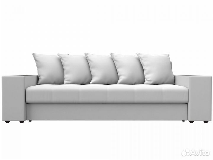 Диван прямой Дубай полки справа, экокожа, grifon 01 белый