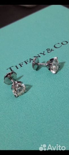 Золотые пусеты Tiffany с бриллиантами (CVD)