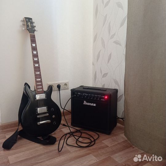 Электро гитара с комбиком ibanez 15gr