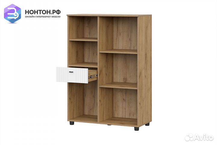 Шкаф двухдверный Милан дуб золотой / белый матовый