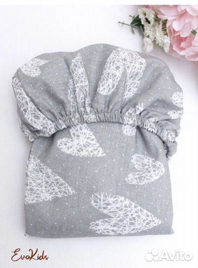 2 простыни на резинке на детскую круглую кровать