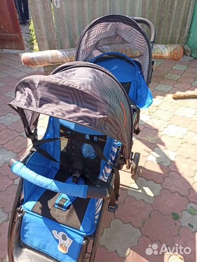 Прогулочная коляска трость для двойни