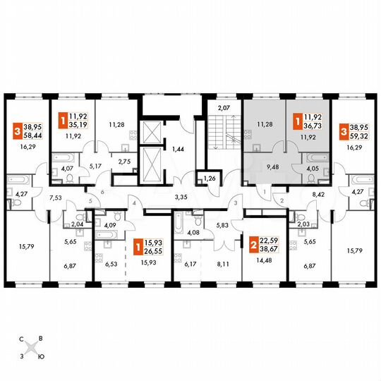 1-к. апартаменты, 36,7 м², 4/15 эт.