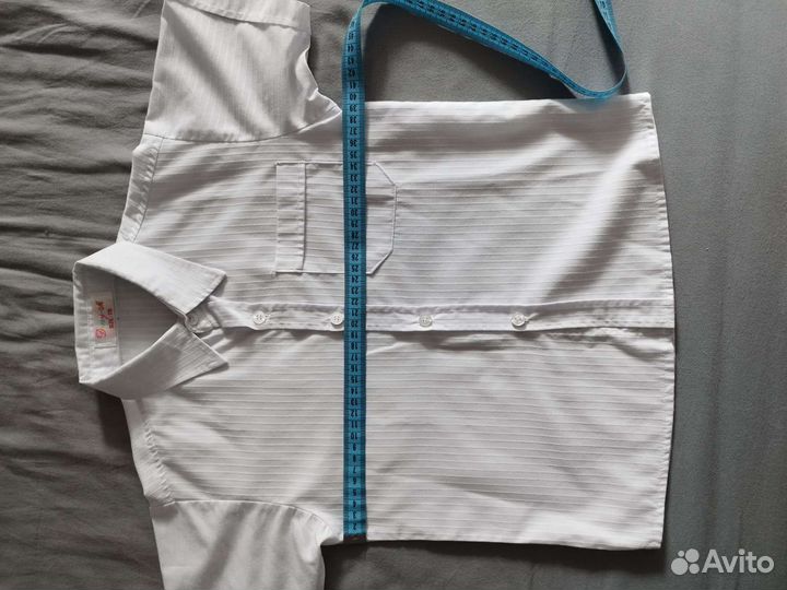 Рубашка белая для мальчика с коротким рукавом 110