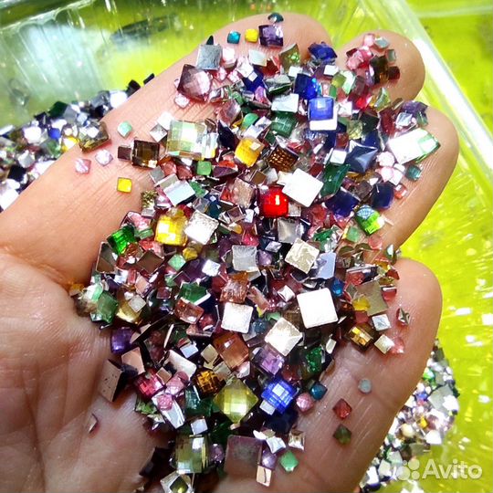 Стразы холодной фиксации квадрат 2-6 мм