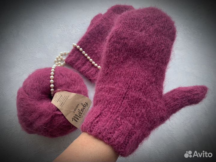 Варежки из премиальной пряжи