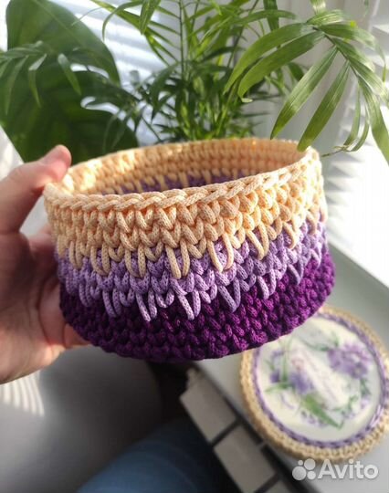 Вязанные корзины Шкатулки