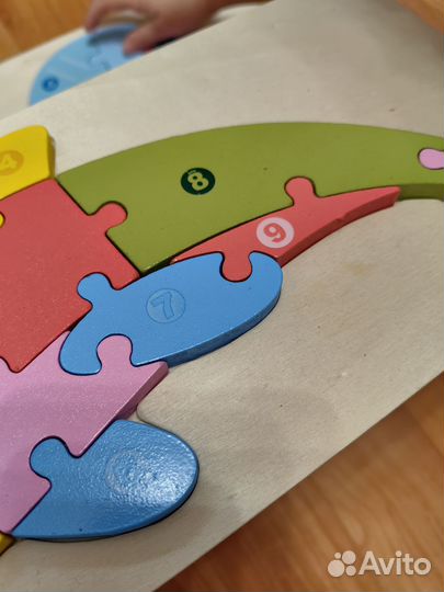 Деревянные пазлы монтесори цыфры сортер