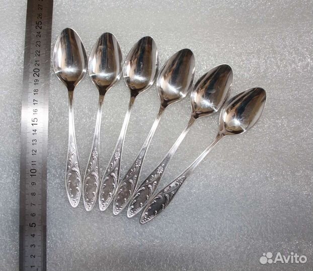 Набор десертных ложек. ссср. Мельхиор + серебрение