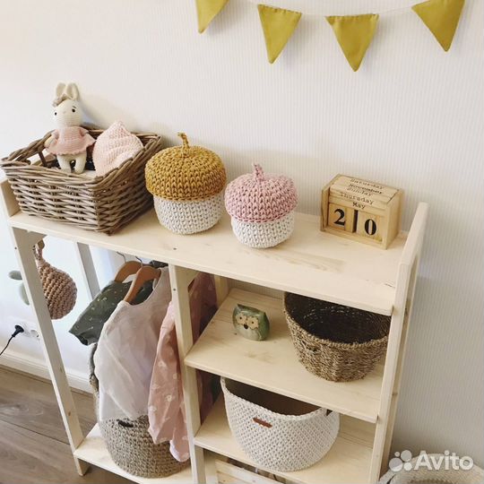 Вязаная корзина для хранения 