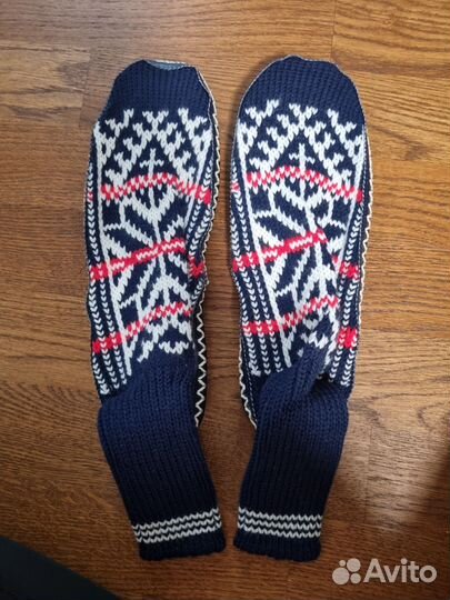 Носки вязаные с подошвой домашние тапочки мужские