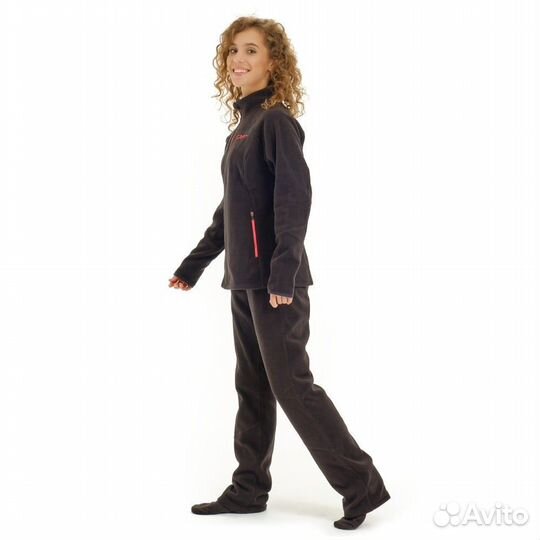 Кофта женская флисовая dragonfly level Black-Red