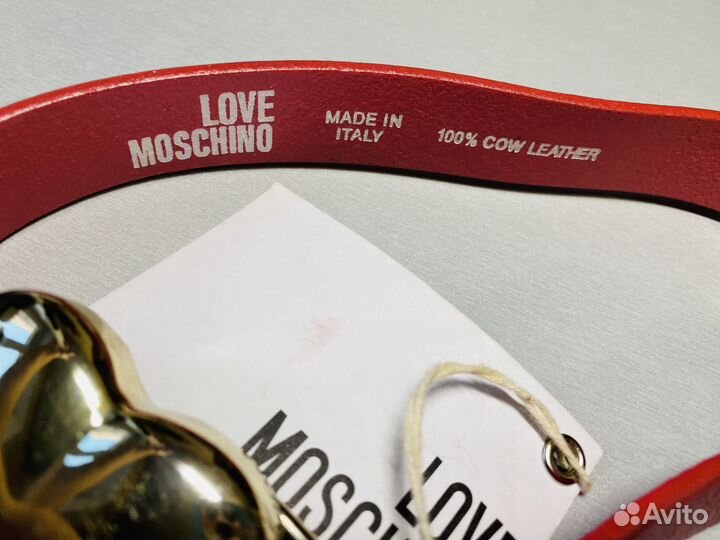 Кожаный ремень Love Moschino, размер 110
