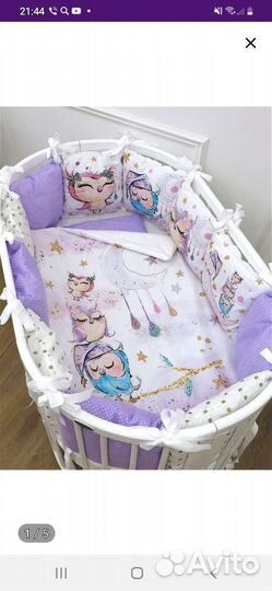 Бортики и постельное белье в кроватку