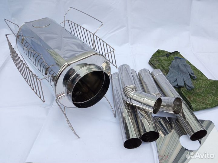 Печь походная Кабанчик на 15 литров с решетками