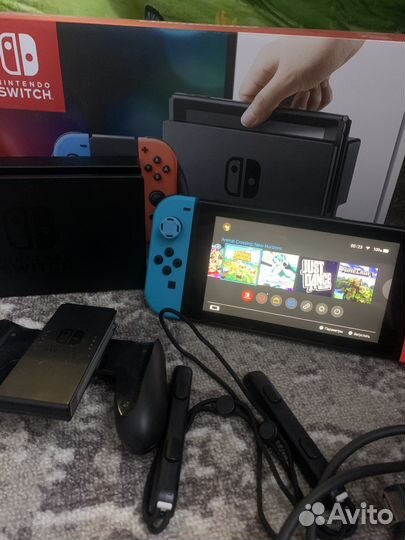 Nintendo Switch v.1 чип 128gb + проз. чехол