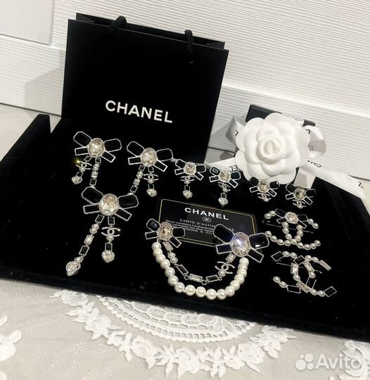 Серьги chanel брошь