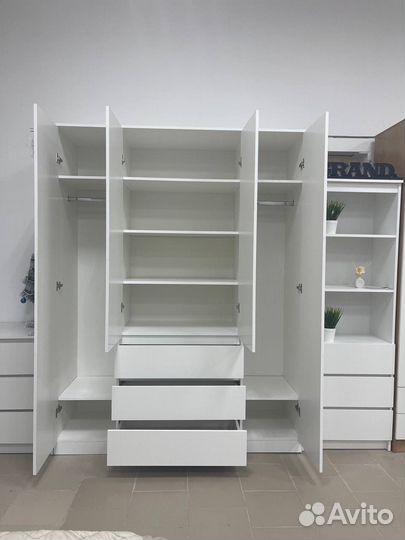 Шкаф белый мори 1600.1