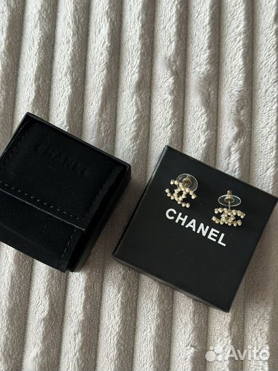 Серьги пусеты Chanel Оригинал