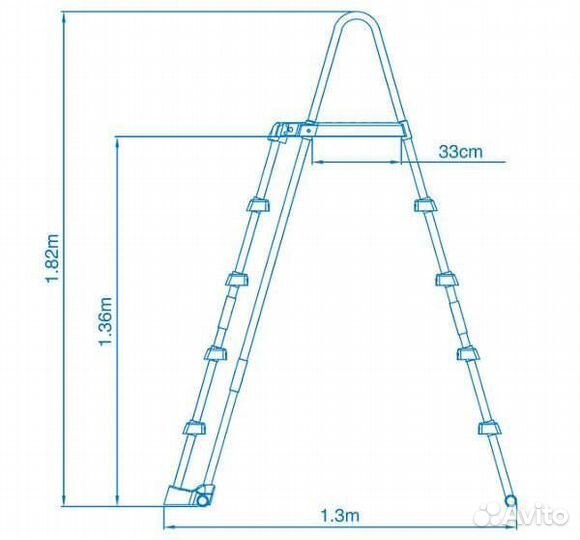 Лестница для бассейнов до 132 см