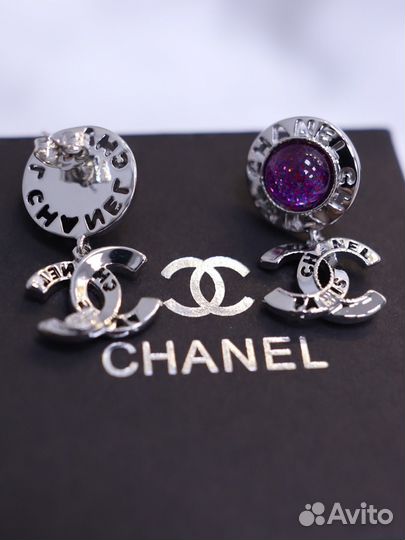 Серебряные серьги Chanel