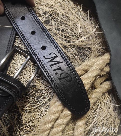 Ремень мужской с гравировкой