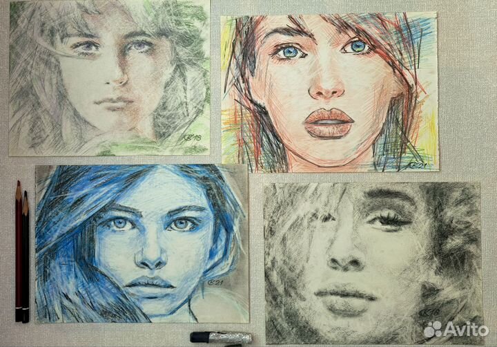 Женский портрет (карандаш, пастель 18х24см )
