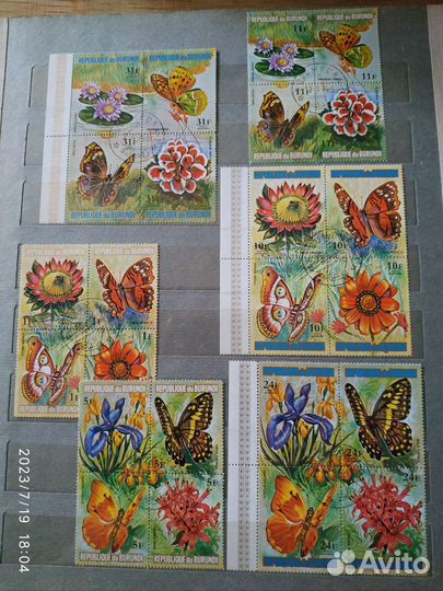 Почтовые марки из Бурунди и Кубы времëн СССР