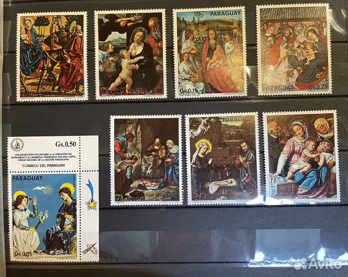 Коллеция марок живопись. Paraguay