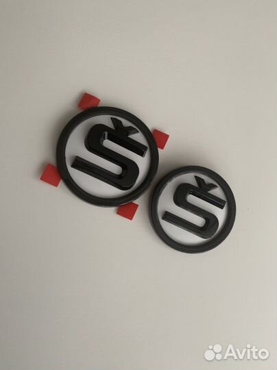 Комплект эмблем skoda (90мм+80мм)