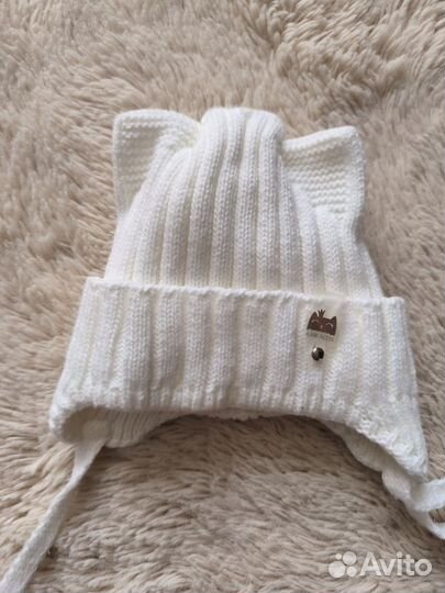Шапка для малыша осень и зима 0-6 месяцев